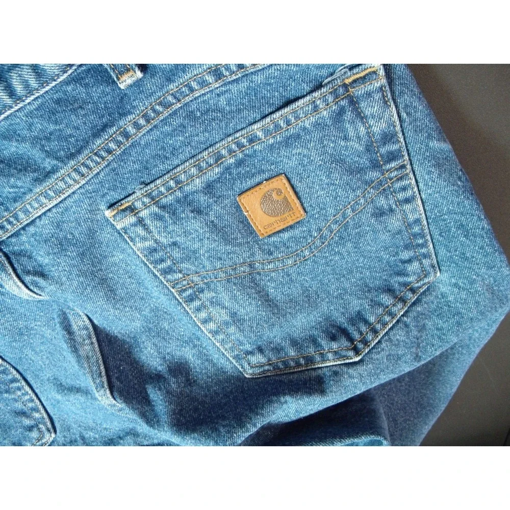 Carhartt Relaxed Fit Men's Blue Denim Medium Wash Workwear Jeans‎ 36x25